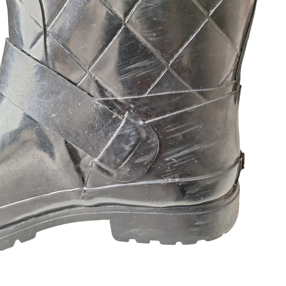 Sperry Topsider Falcon Rubber Black Rain Boots‎